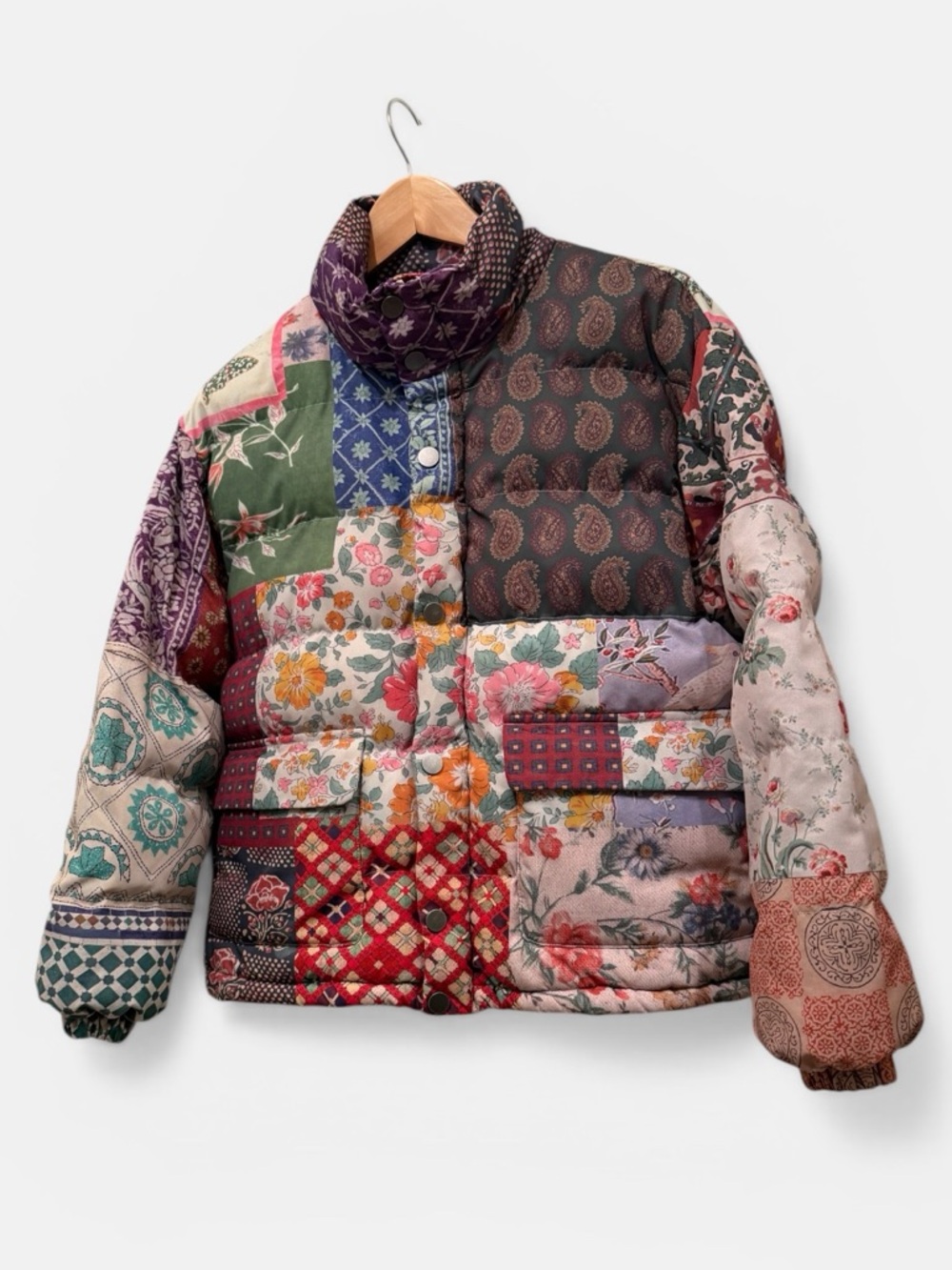 Found by Free People Mixed Print Garden Puffer Women’s XS - Picture 7 of 15
